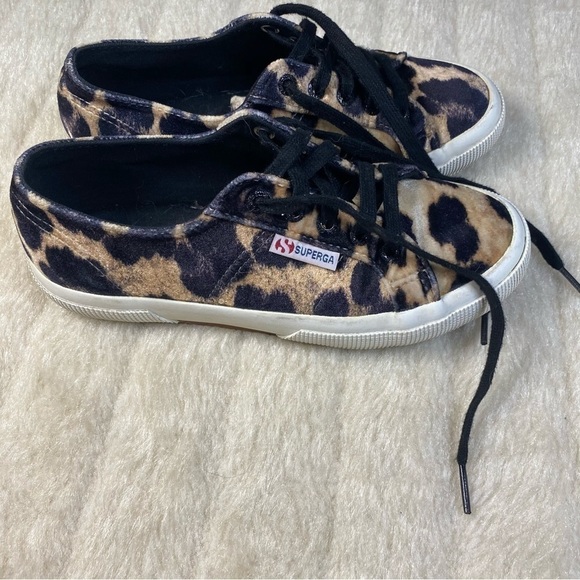 𝅺superga Velvet Leopard Print Sneakers - Picture 5 of 8